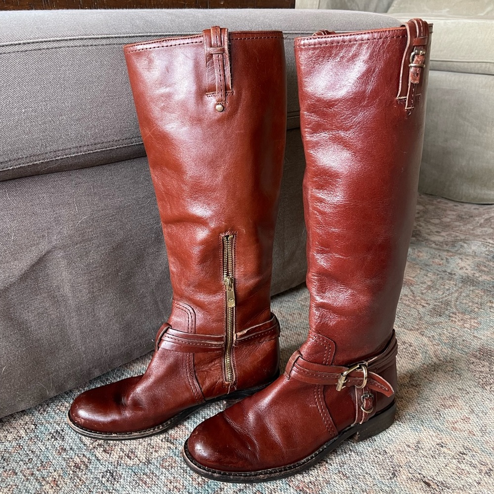 Vince Camuto brown leather boots
